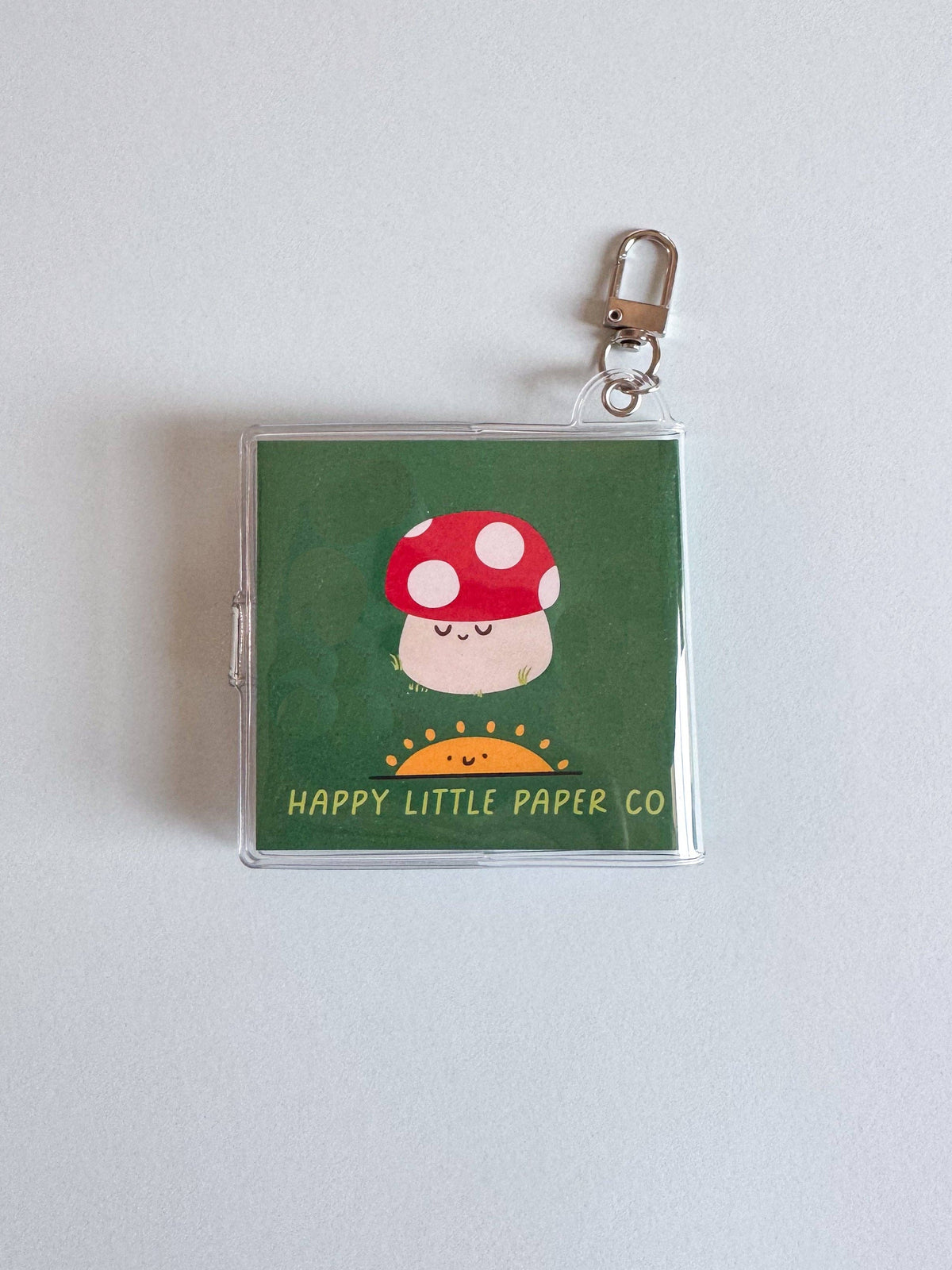 Mini Notebook Bag Charm Keychain - Mushroom (Food, Cute, Smiley)