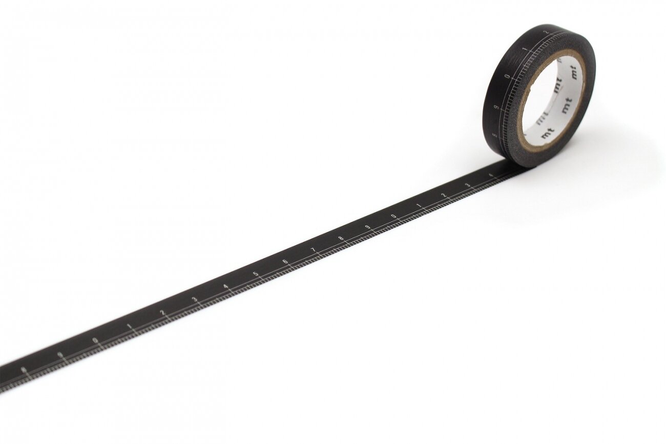 10mm Black Ruler Washi Tape