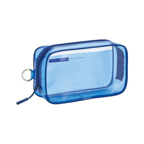 Pouch soeru clear box case blue