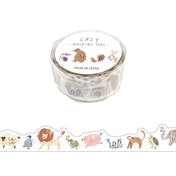 Zoo Animal Walk Die-Cut Washi