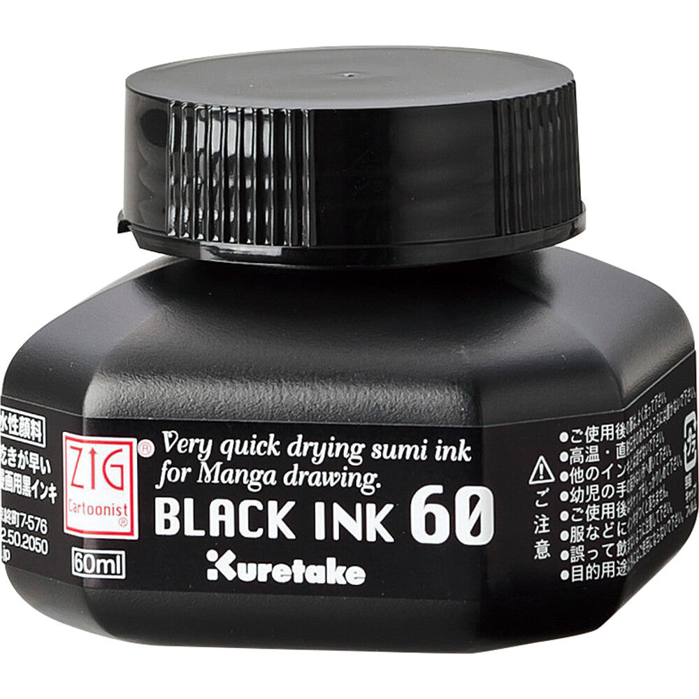Zig Cartoonist Black Sumi Ink 60ml