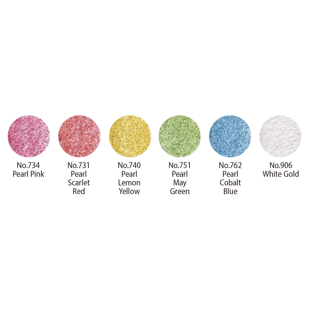 Kuretake Pearl Colors, Watercolor Paint Pigments, Set of 6