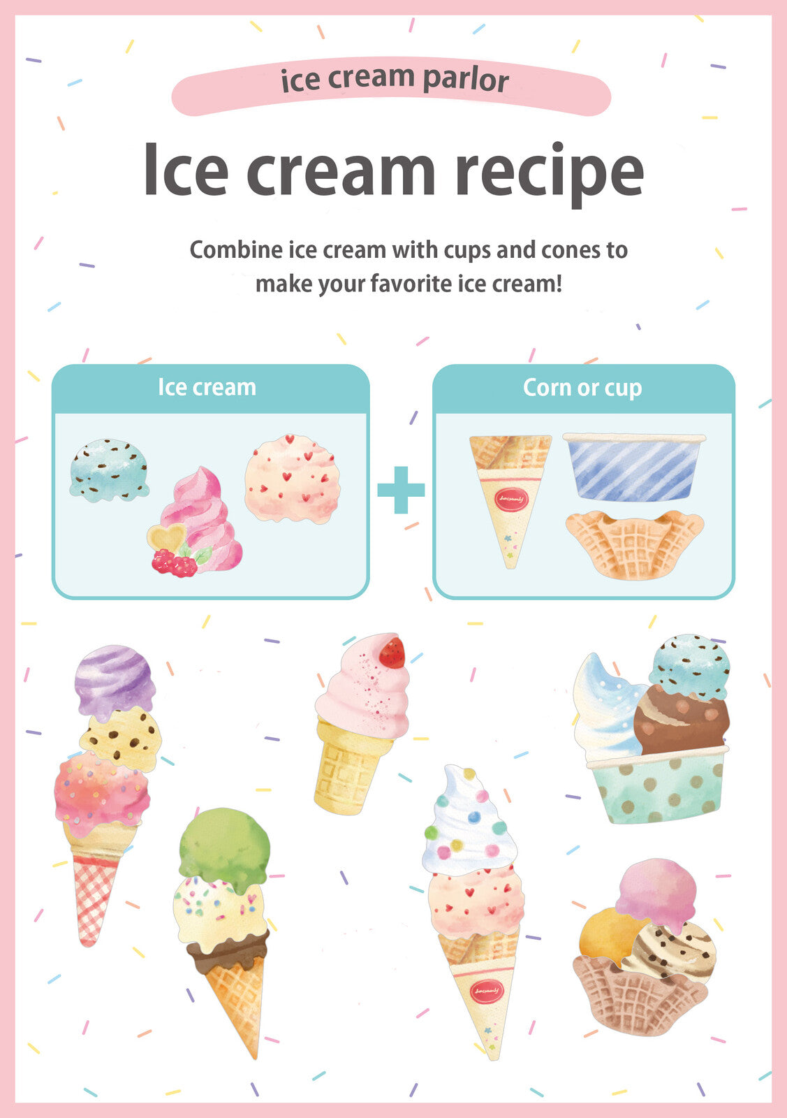 Ice Cream Shop Masking Roll Stickers