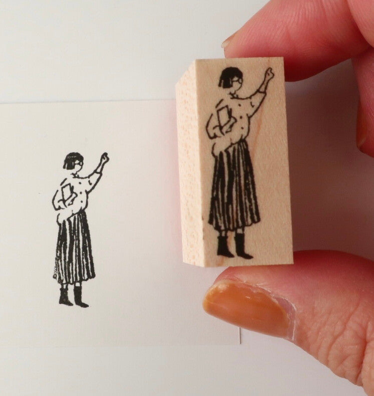Yohaku Stamp - Fumiko-san in the Library