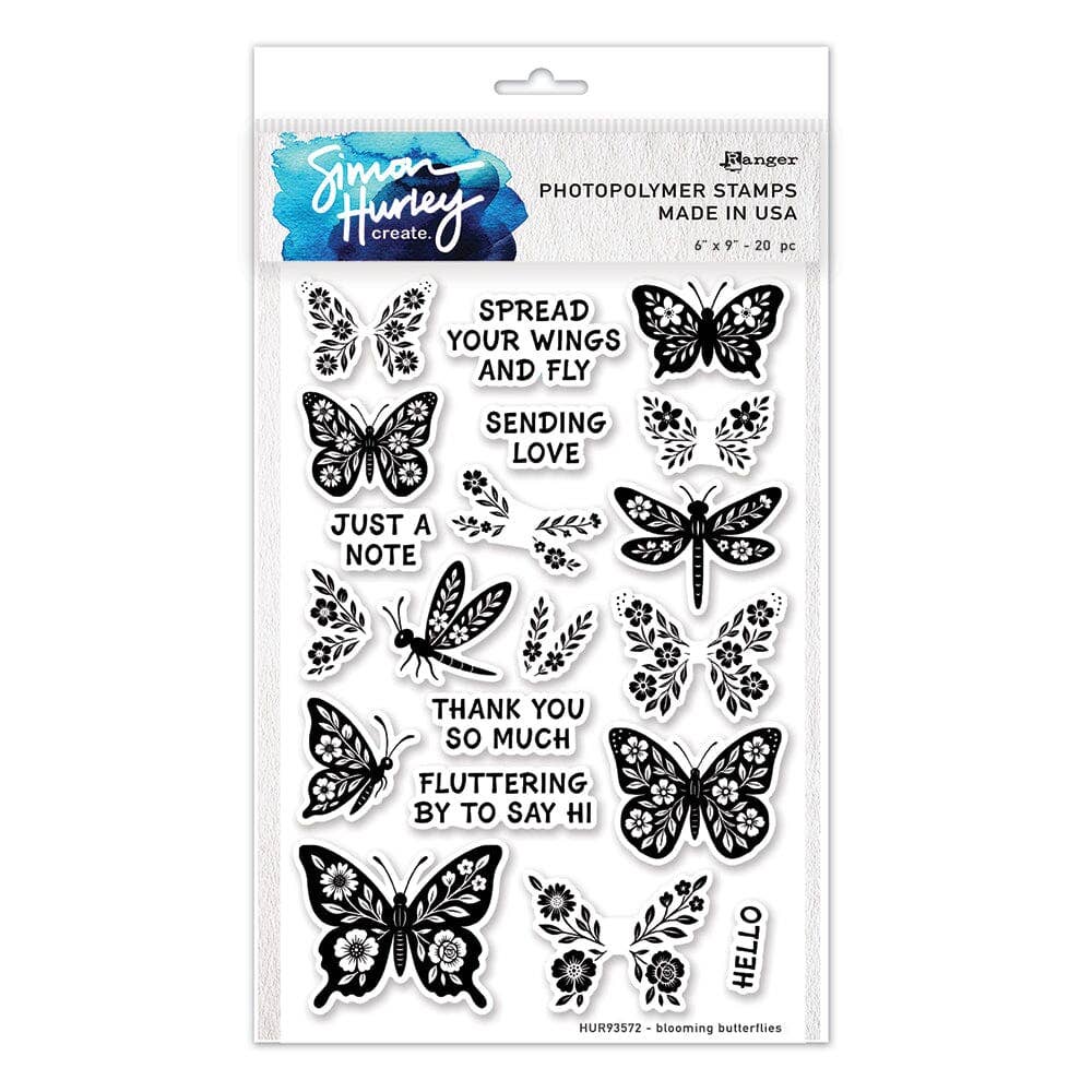 Simon Hurley create. Photopolymer Stamp Blooming Butterflies