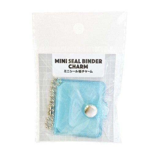 Mini Seal Book Charm, 6 pockets, Blue, Keychain