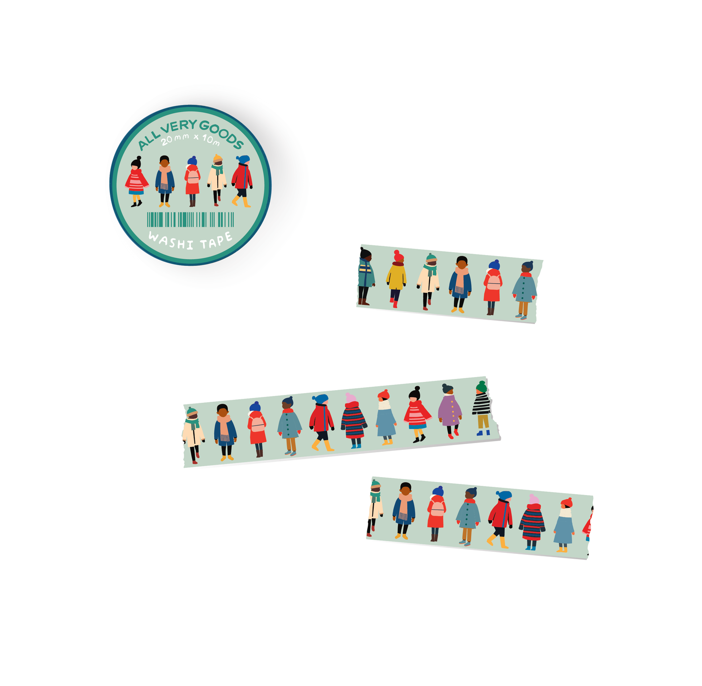 Washi Tape - Kids in Coats