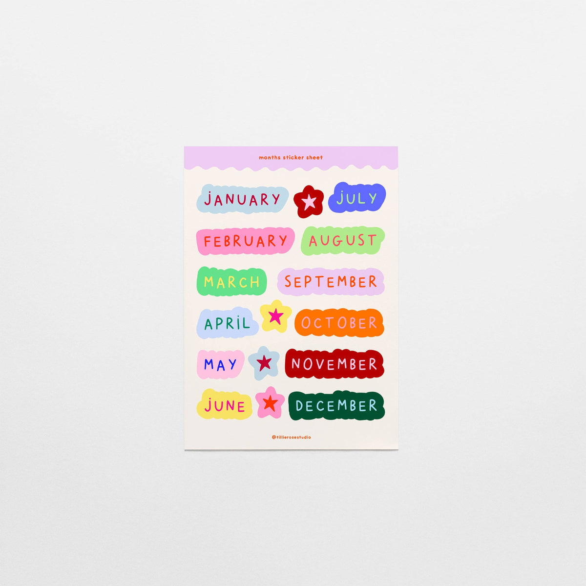 Big Months Sticker Sheet