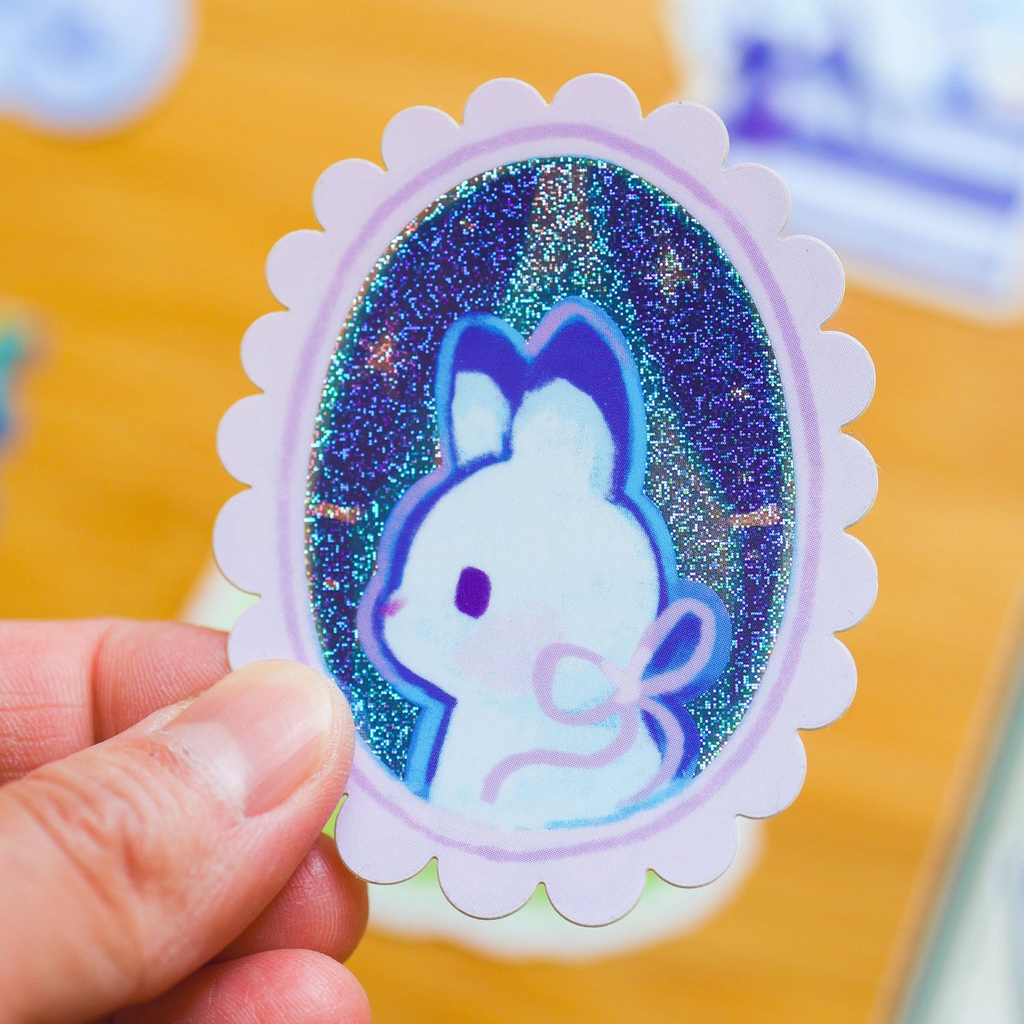 Vinyl Sticker (Holographic) Portrait of a Rabbit