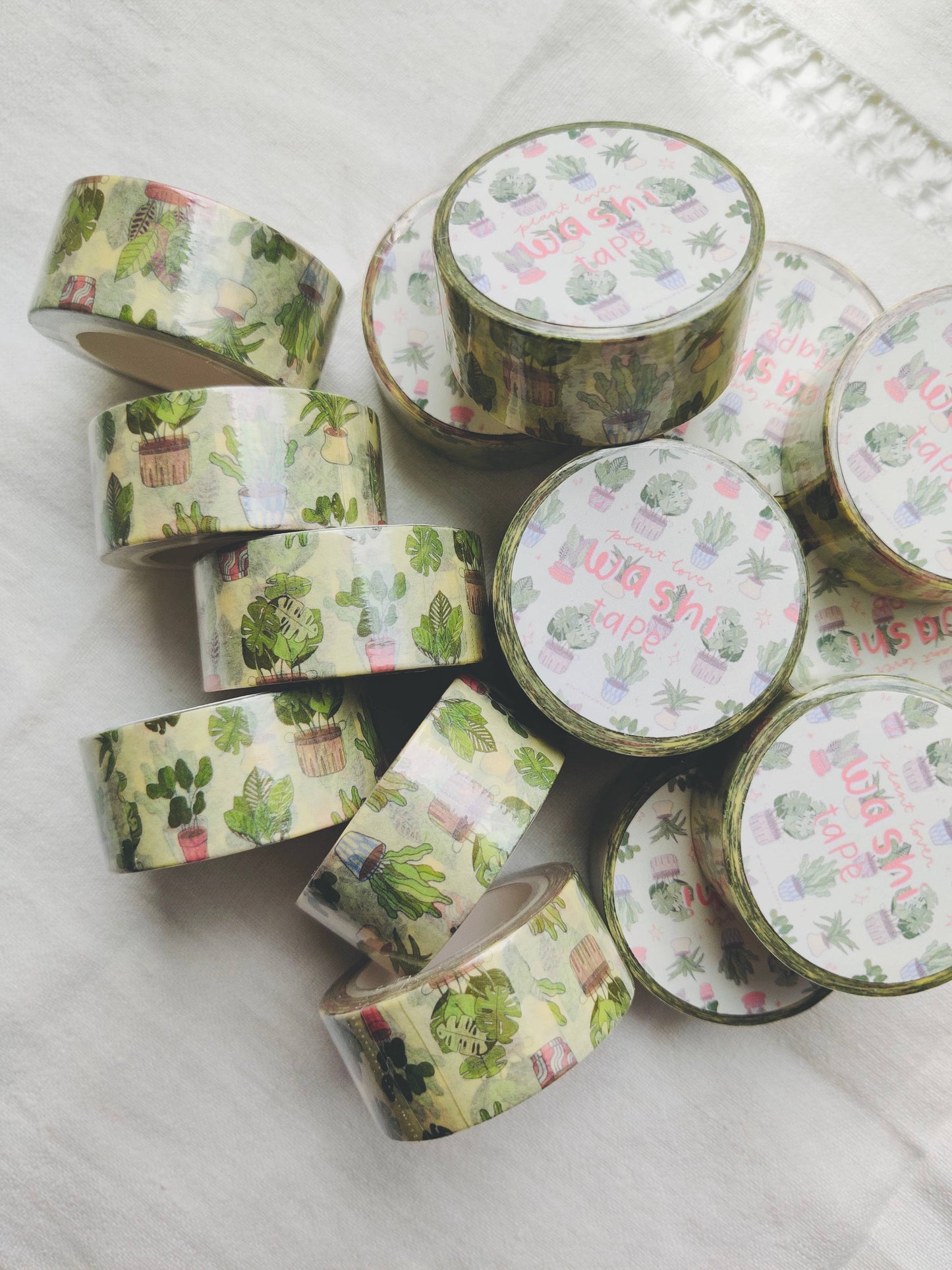 Plant Lover Washi Tape with Plants and Succulents in Pots