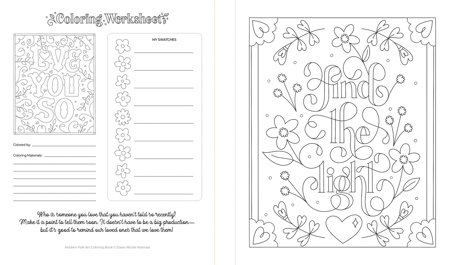 Modern Folk Art Coloring Book
