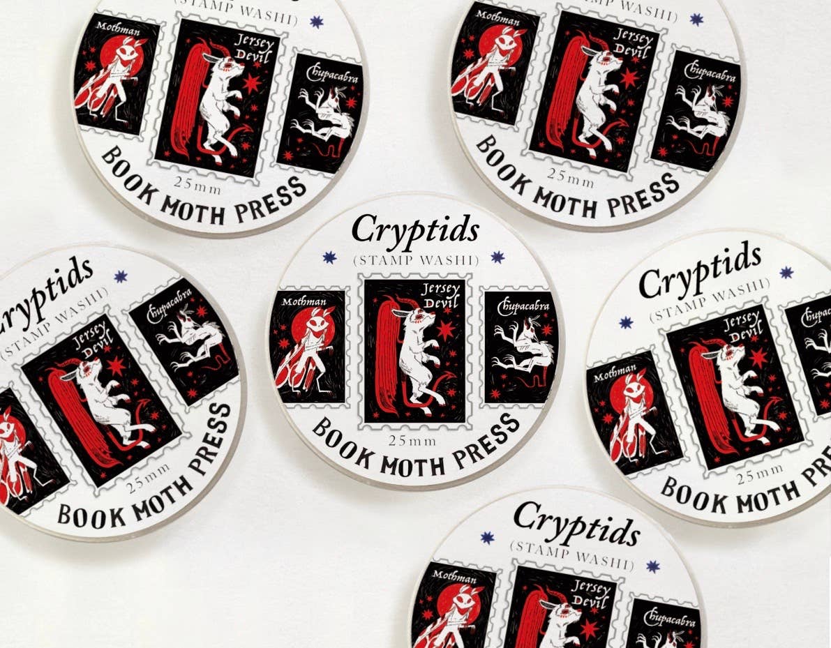 Cryptids Stamp Washi Tape / Dark Academia / bookish