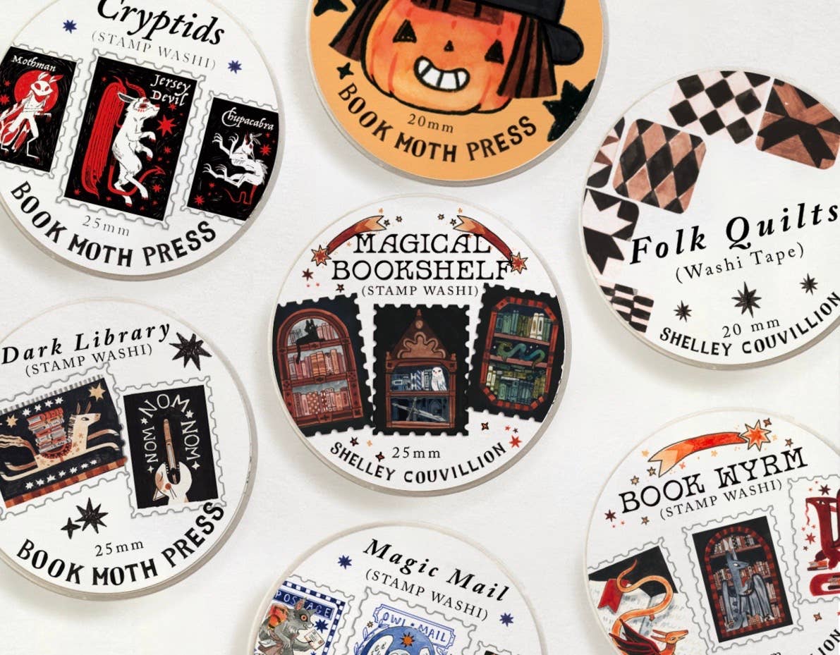 Magical Bookshelf Stamp Washi Tape / Dark Academia / Bookish