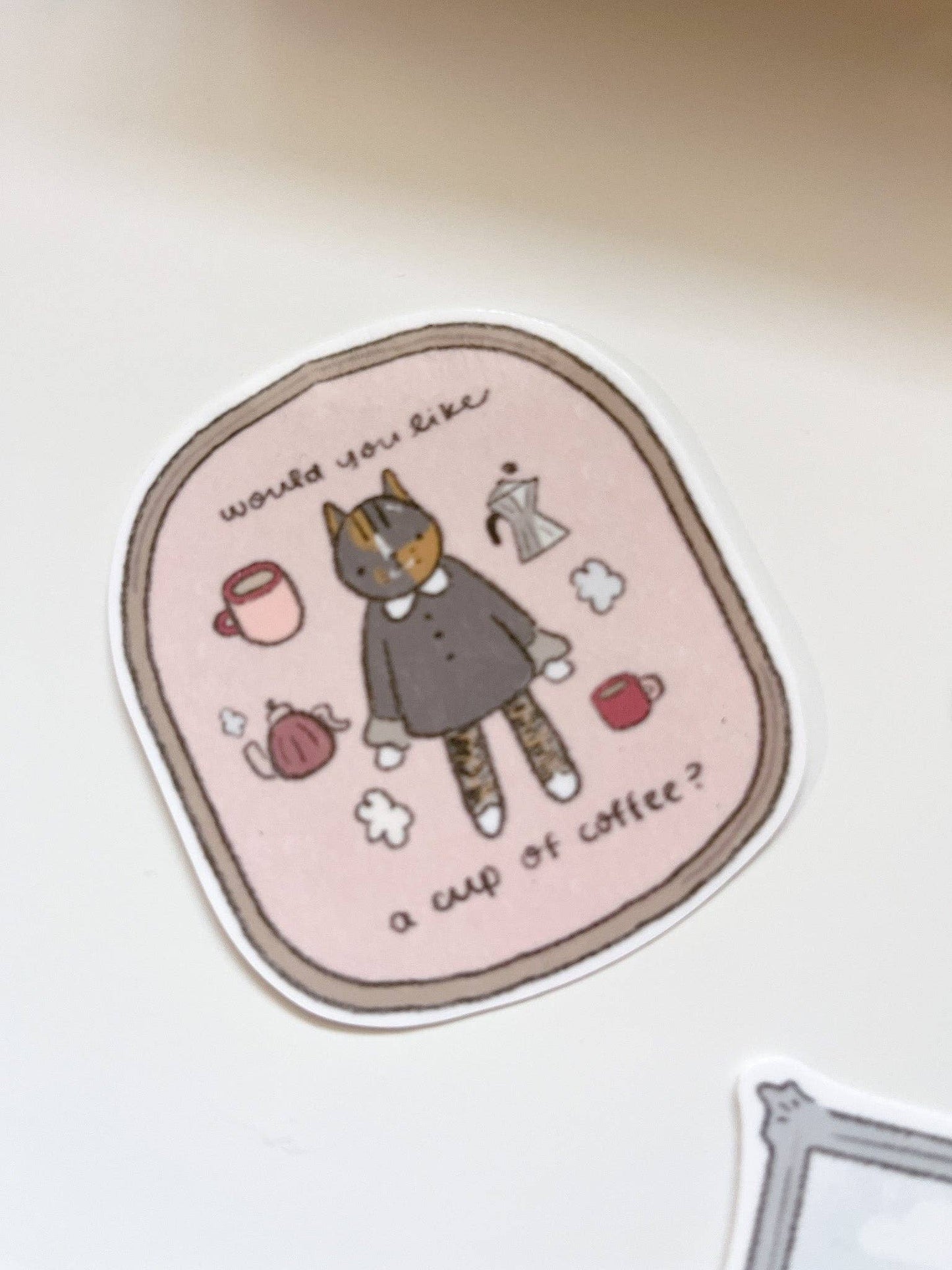 Kuboandlucy x Dana Ate Oatmeal | Lucy Would You Like a Cup of Coffee Vinyl Sticker