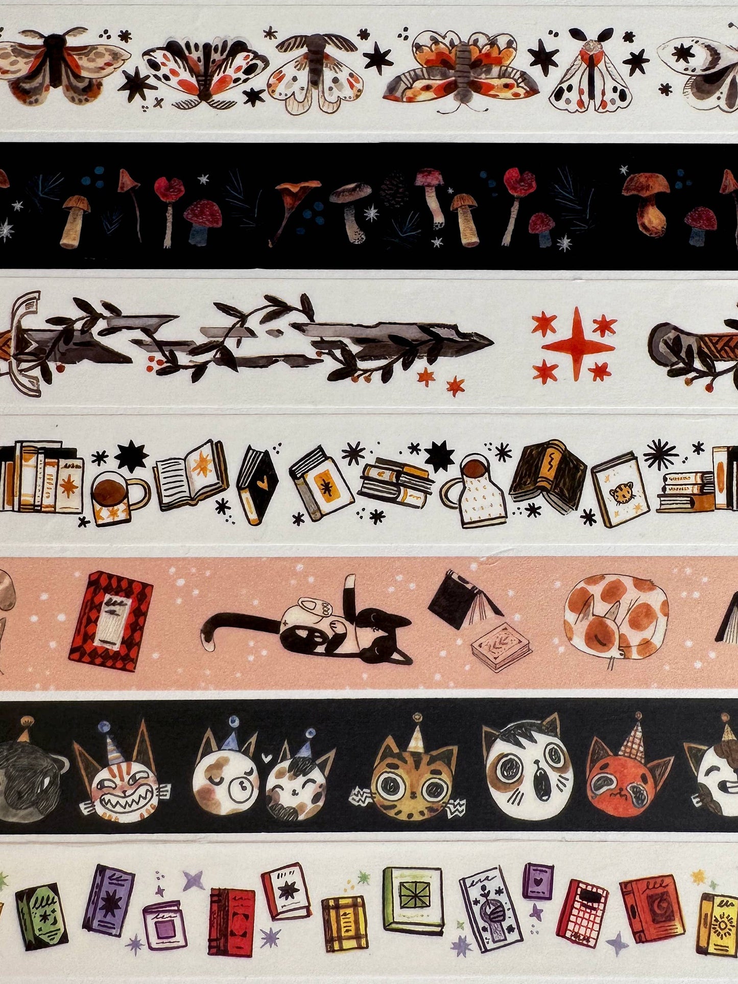 Stars Black and White Pattern Washi Tape