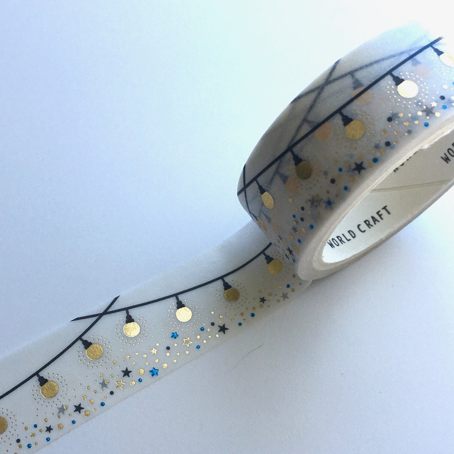 String of Lights with Gold Foil Washi Tape