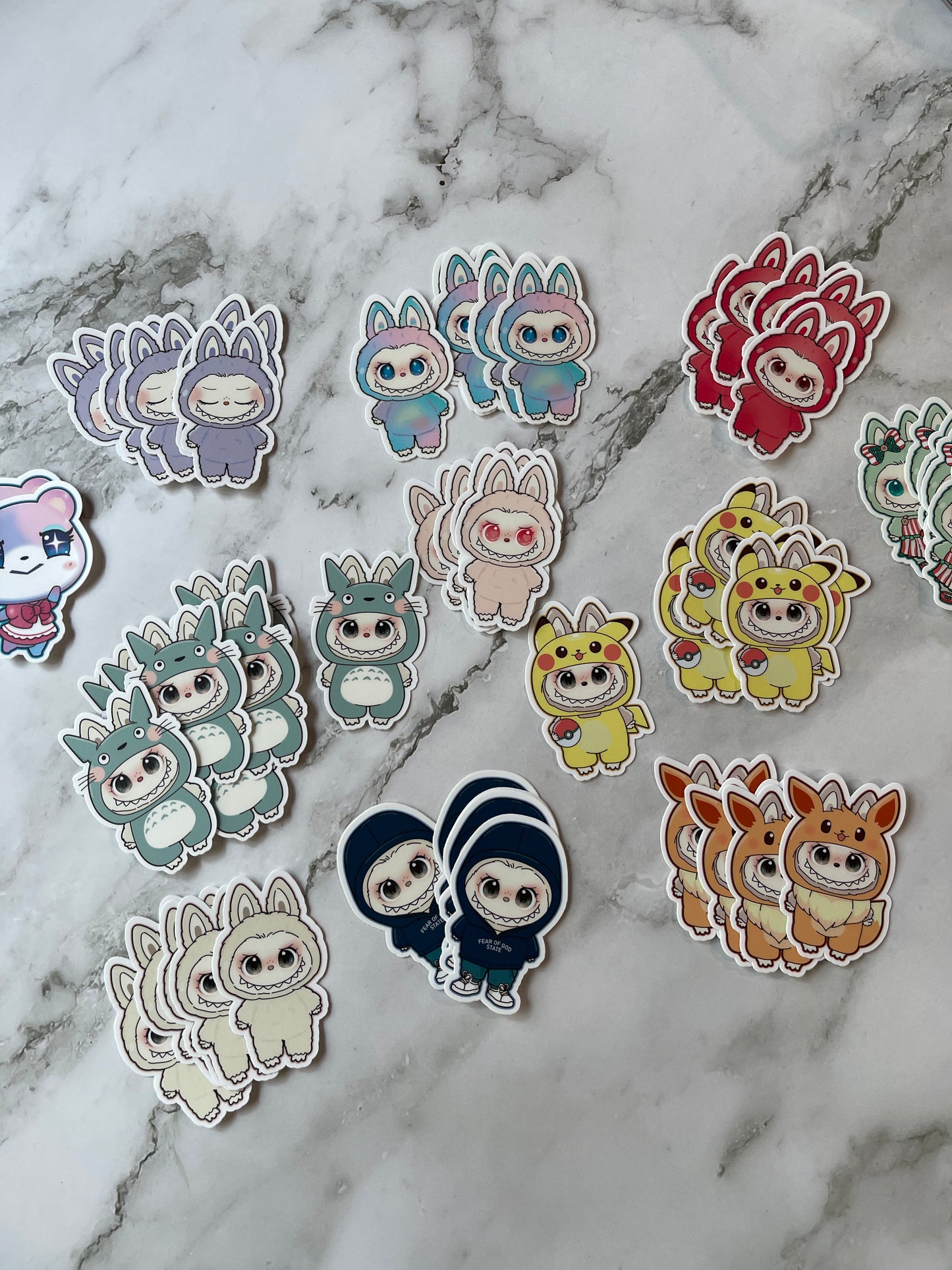 Labubu The Monster Sticker - Various Costume, Vinyl Sticker