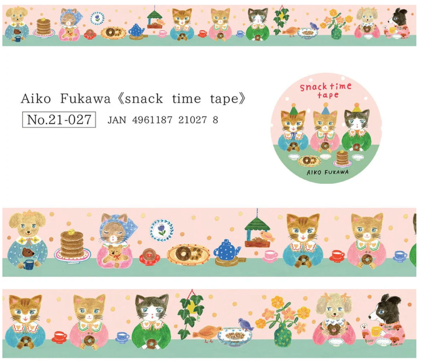 Aiko Fukawa foil stamped masking tape Snack Time