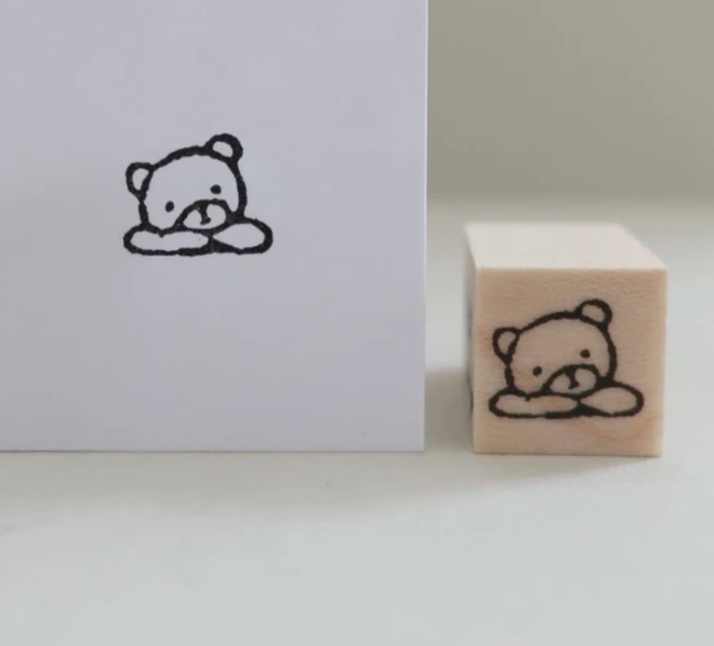 Yohaku Stamp - Crouching Little Bear