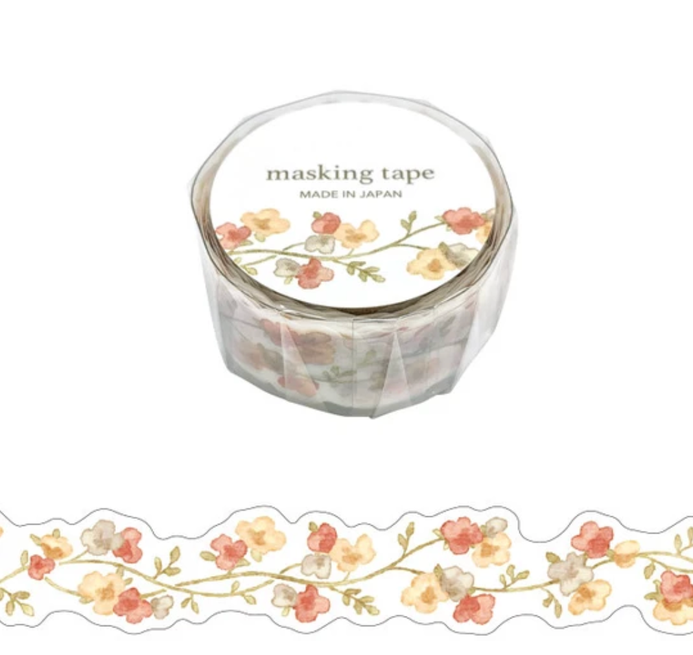 Orange Flower Die-Cut Masking Tape