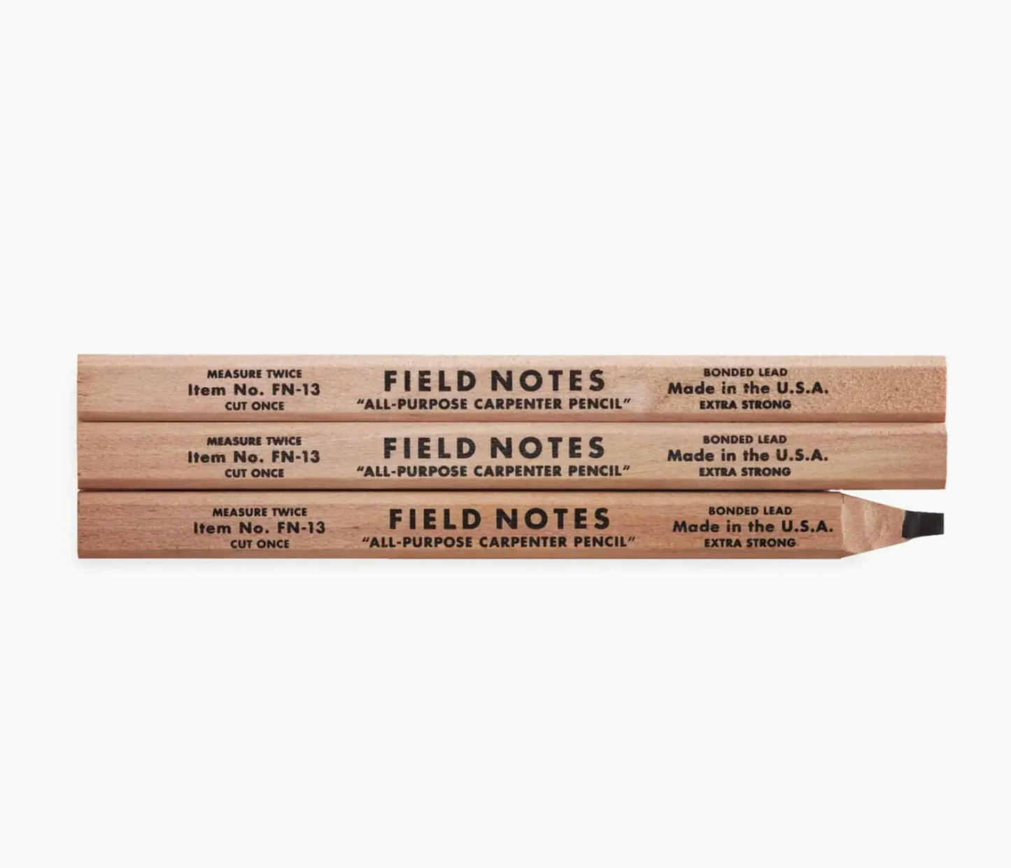 Flat Carpenter Pencils (3 Pack)