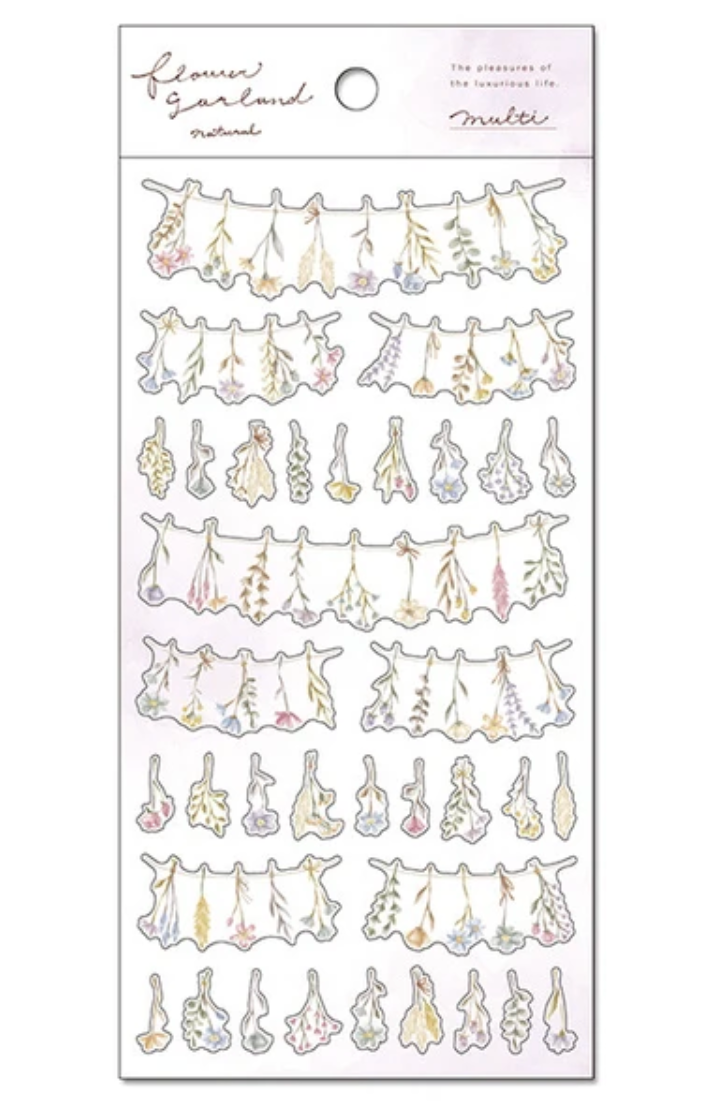 Flower Garland Sticker Sheet - multi natural