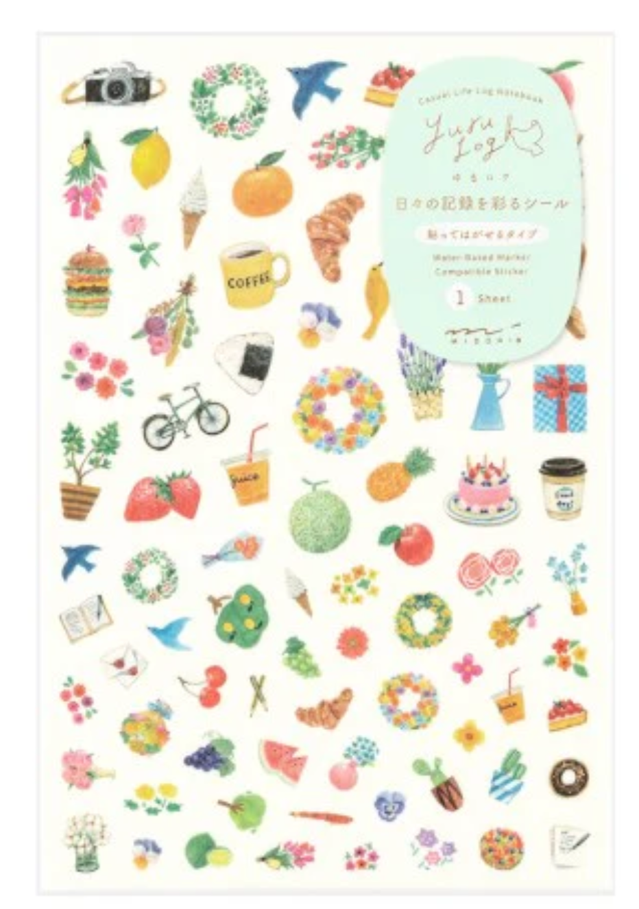 Yuru Log Stickers - 1 Sheets Motif