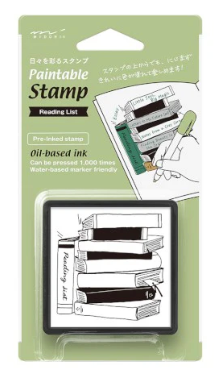 PAINTABLE STAMP PRE-INKED READING LIST
