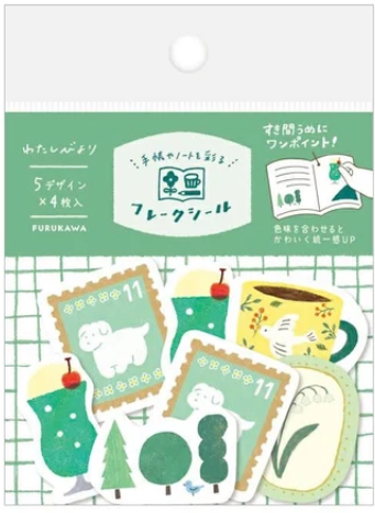 Japanese paper flake seal Green