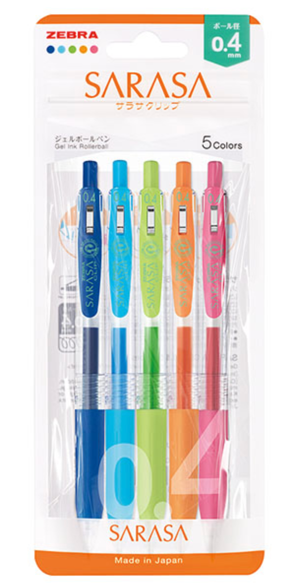 Sarasa 0.4 Colorful 4 Pack