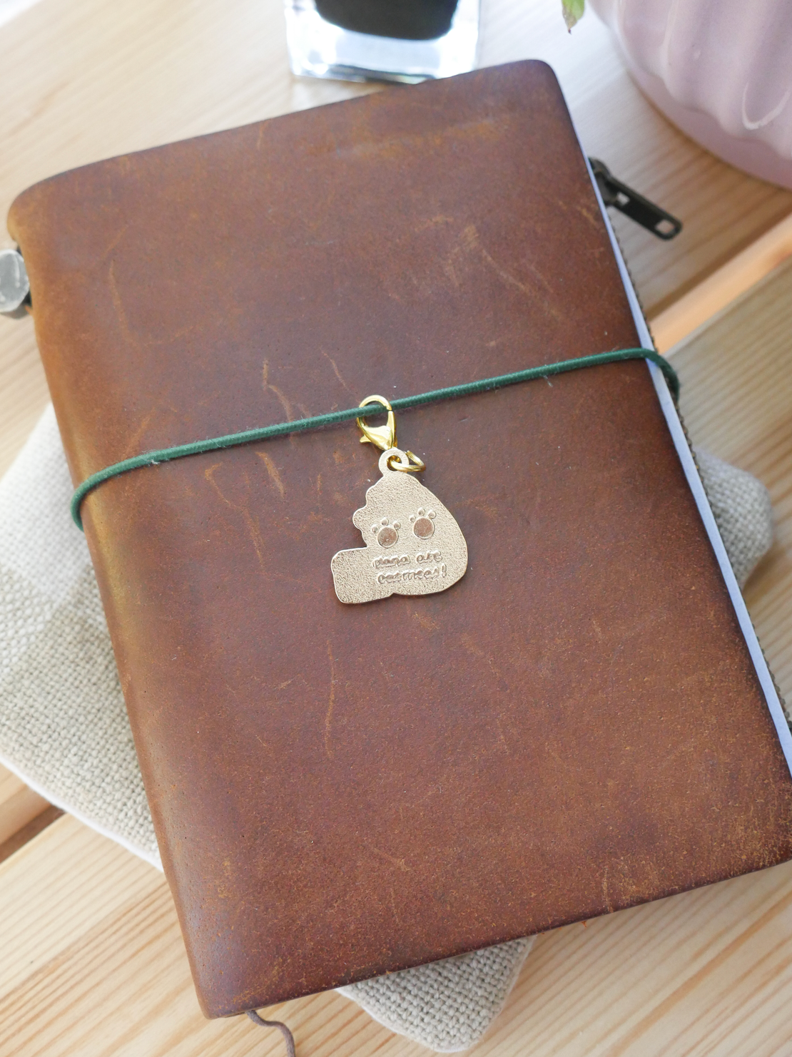 "paw prints" brass charm