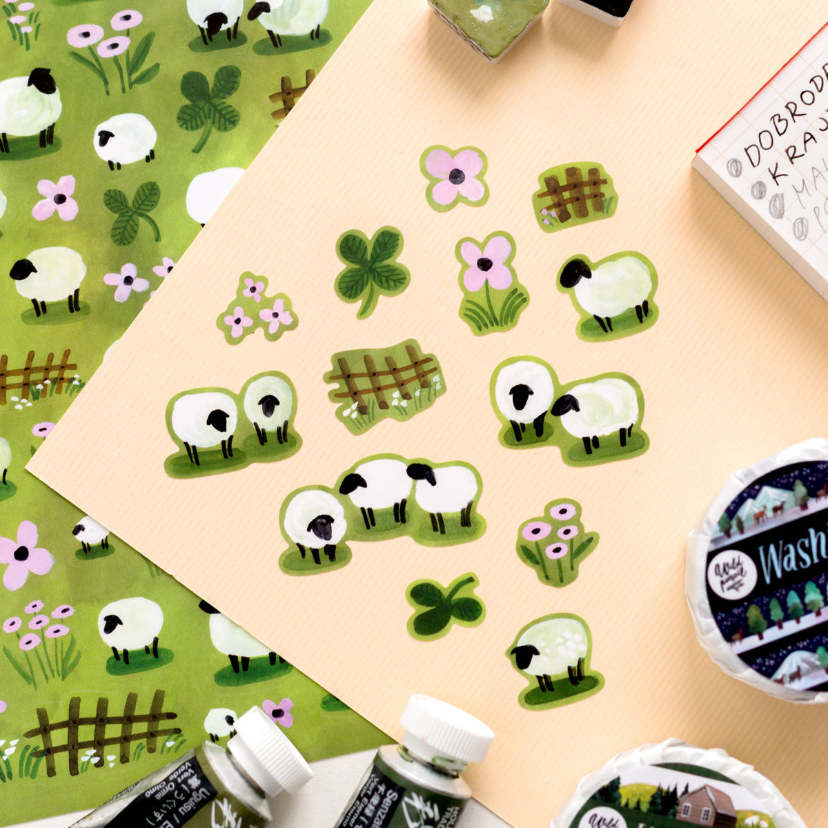 Vinyl sticker sheet — Sheep