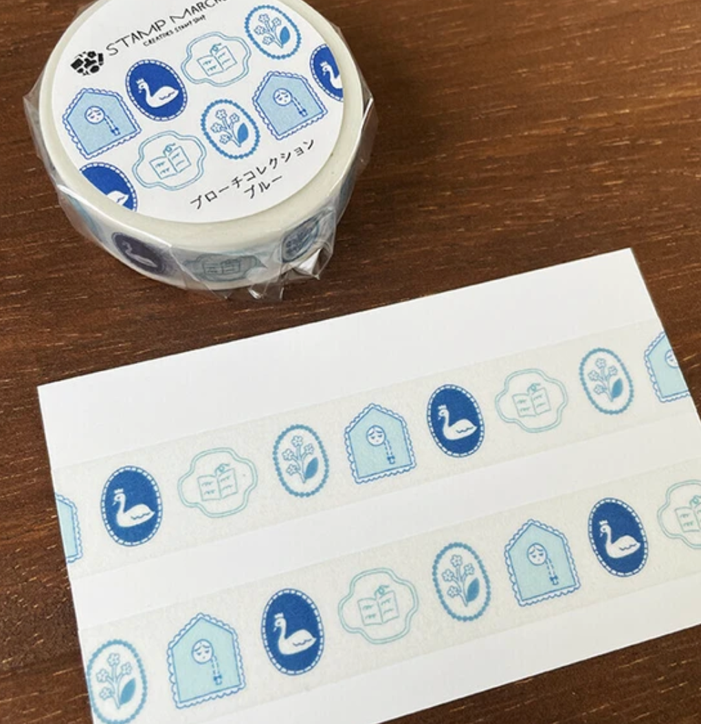 Blue Brooch Masking Tape