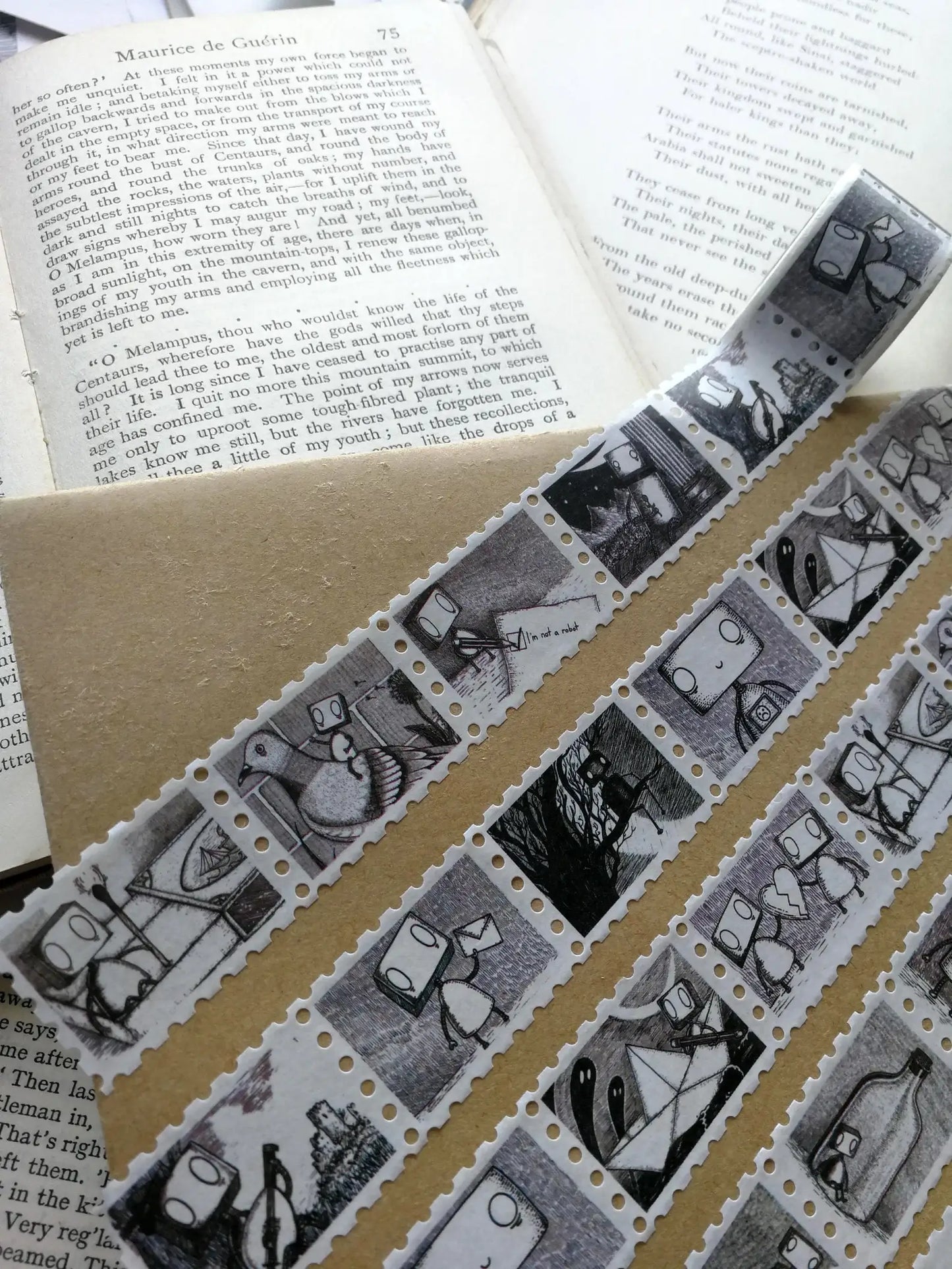 Robot Stamps Washi Tape- Landscape Format