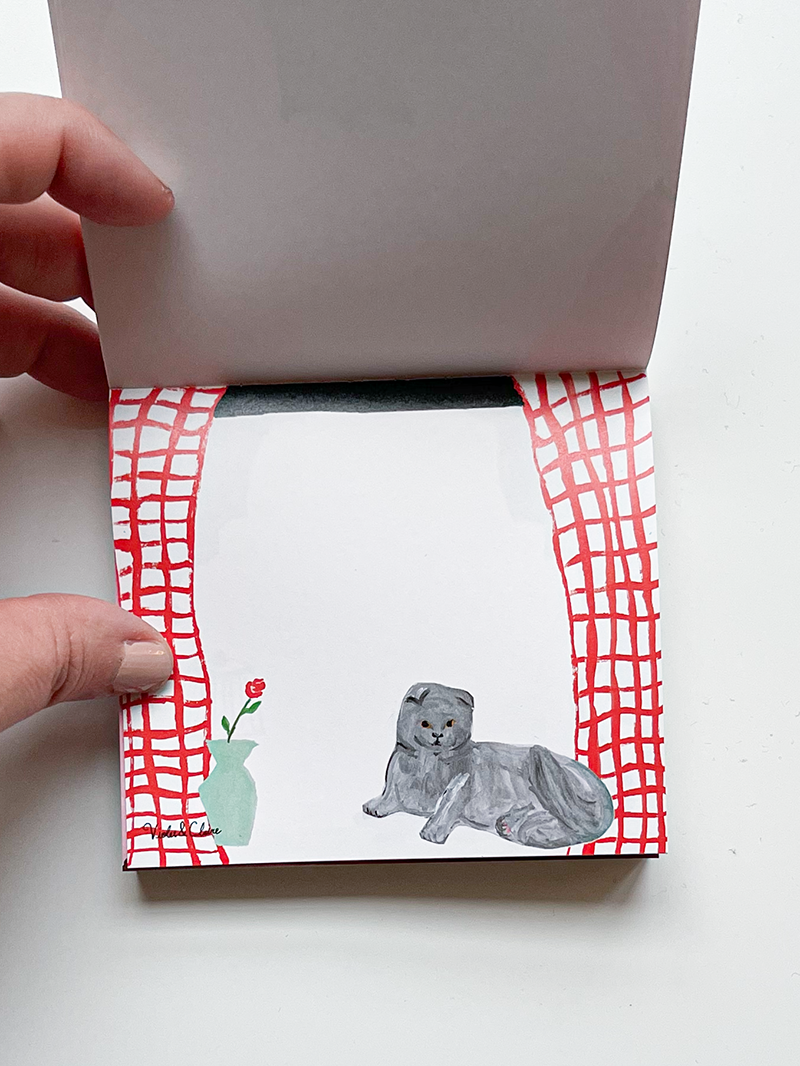 Cat's View Square Memo Pad