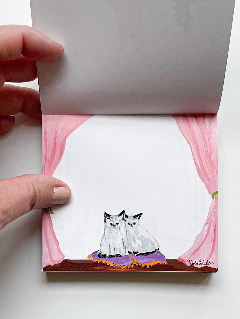 Cat's View Square Memo Pad