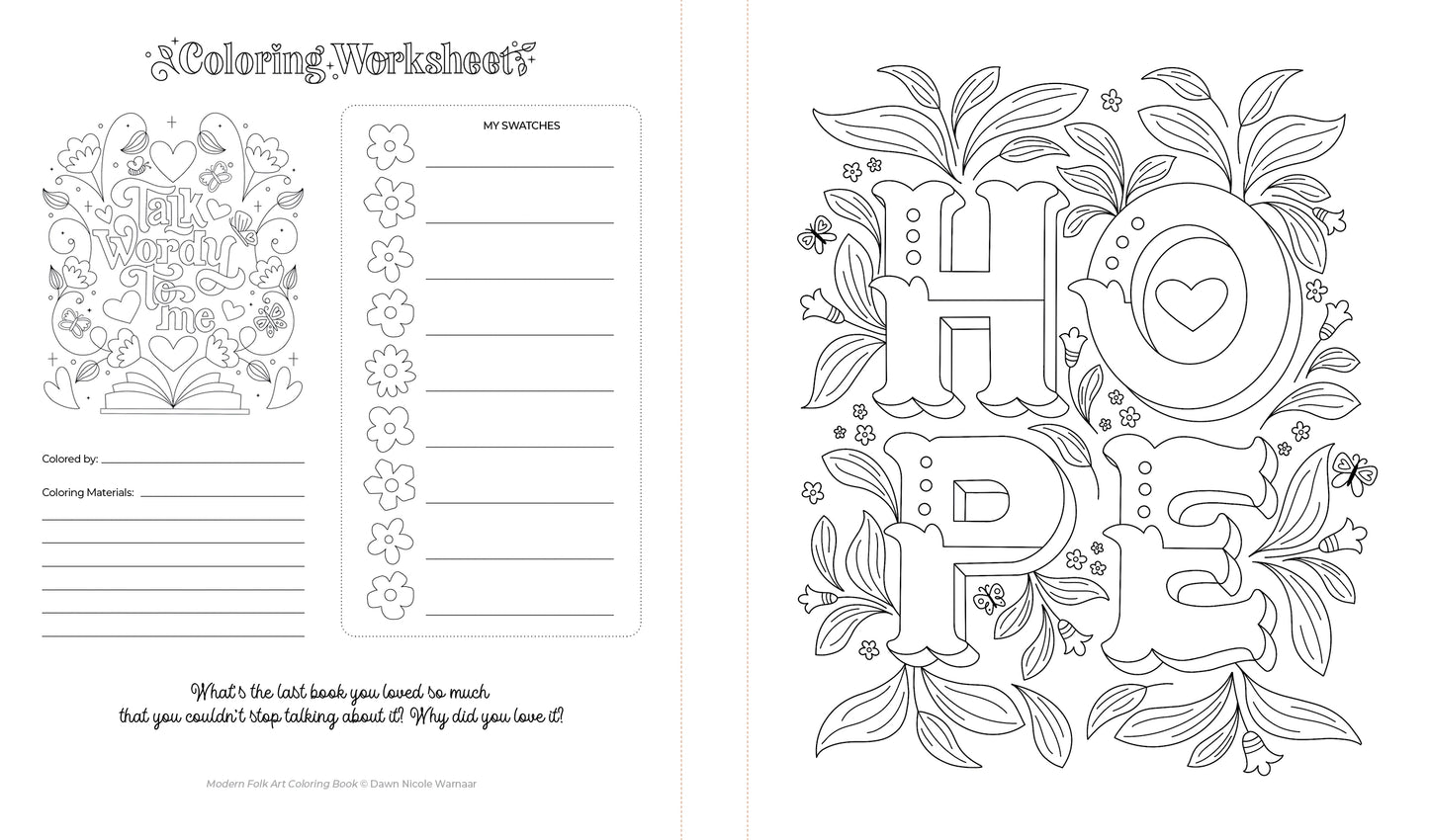 Modern Folk Art Coloring Book