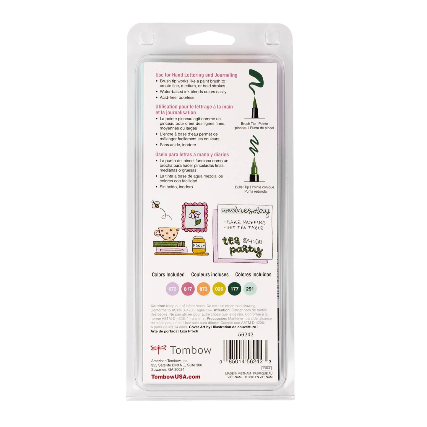 Dual Brush Pen Art Markers, Teatime, 6-Pack