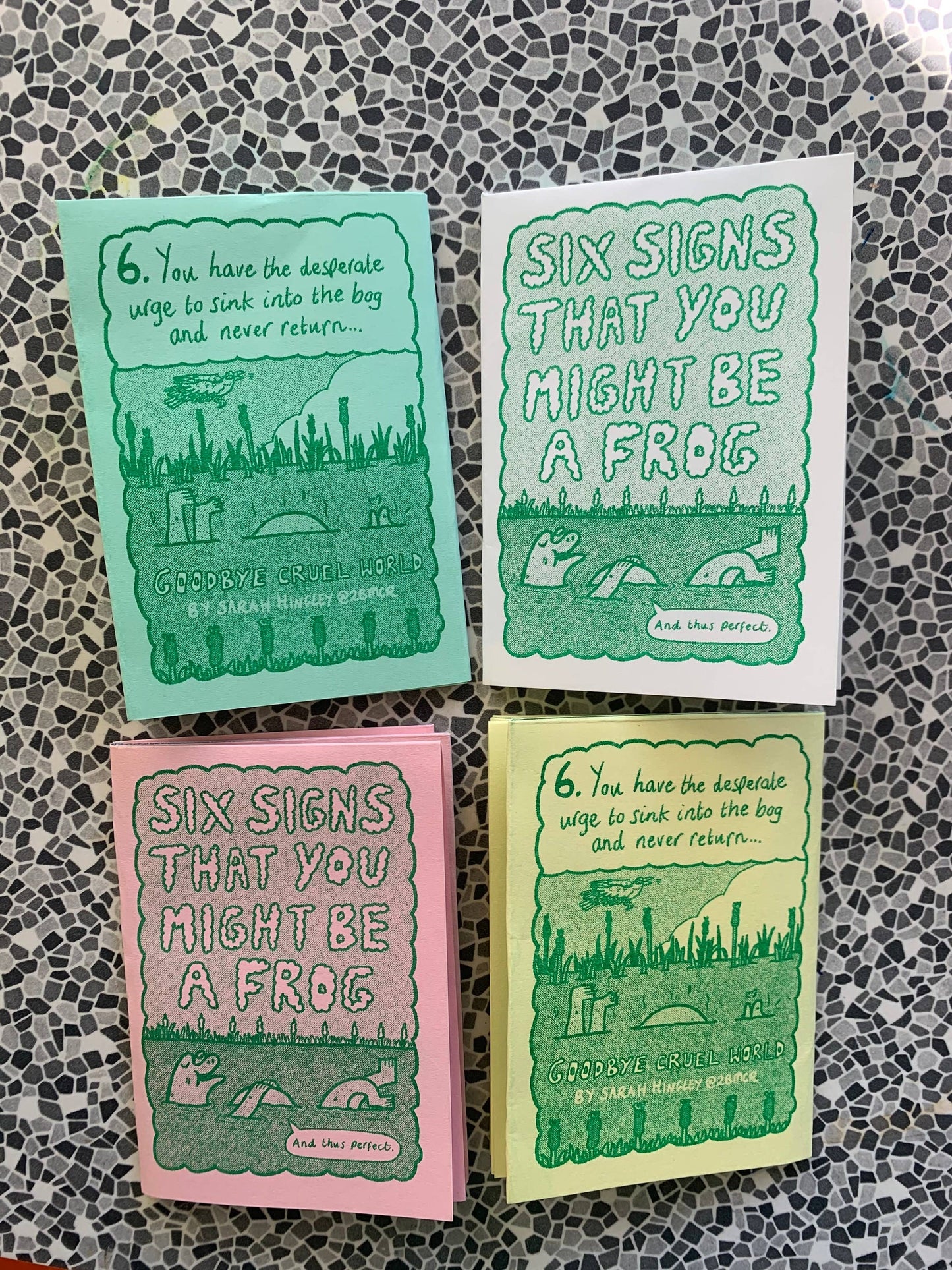 Six Signs You Might Be A Frog Riso Zine A7 MIXED COLOURS