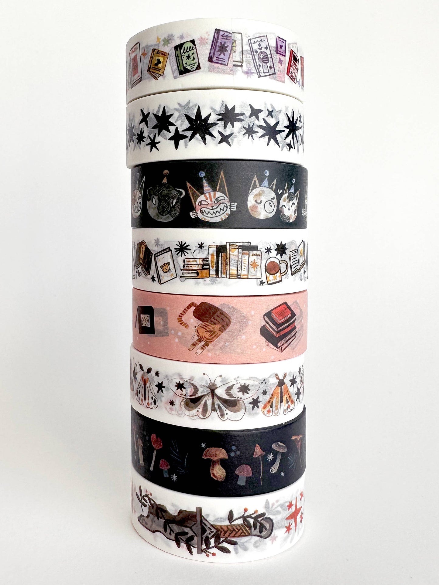 Pink Cats & Books Washi Tape