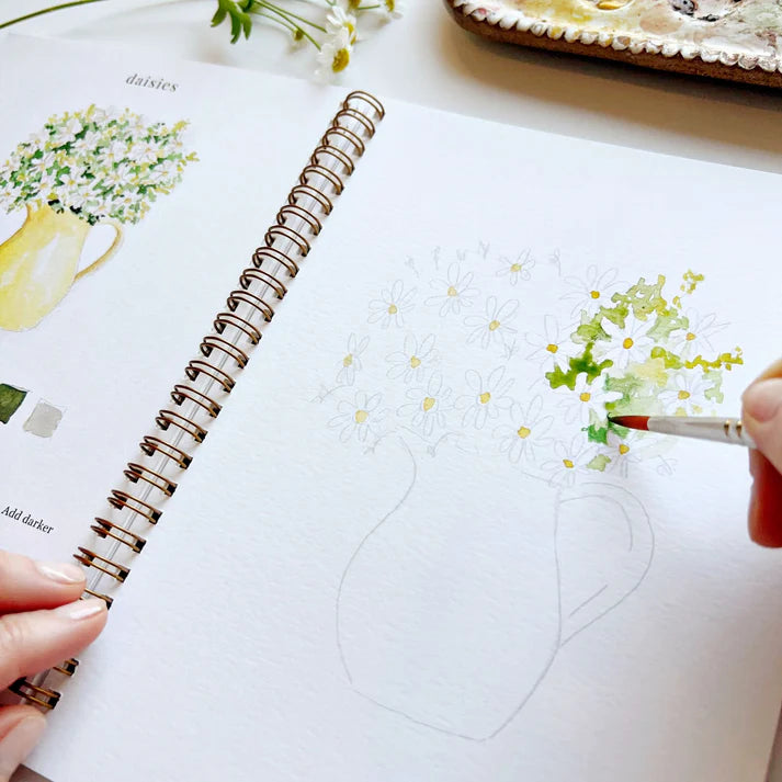 Emily Lex Studios Flowers Watercolor Workbook Paint Tutorial