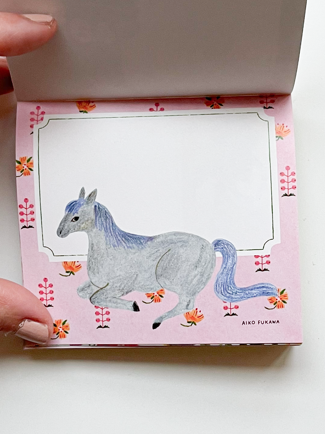 Flower and Animals Square Memo Pad