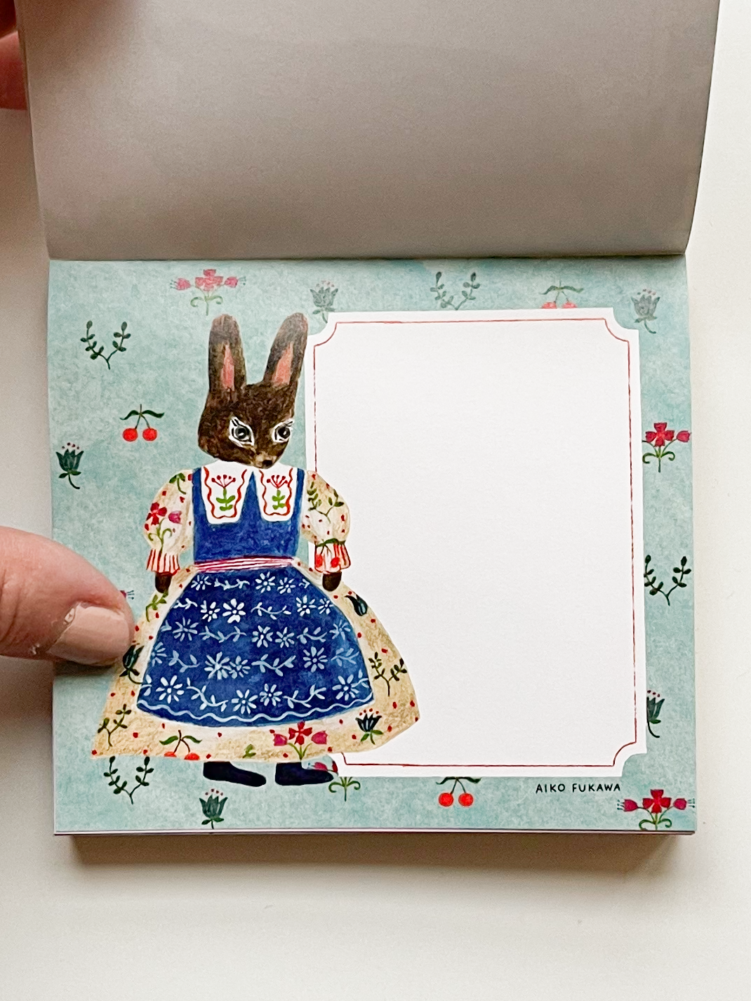 Flower and Animals Square Memo Pad