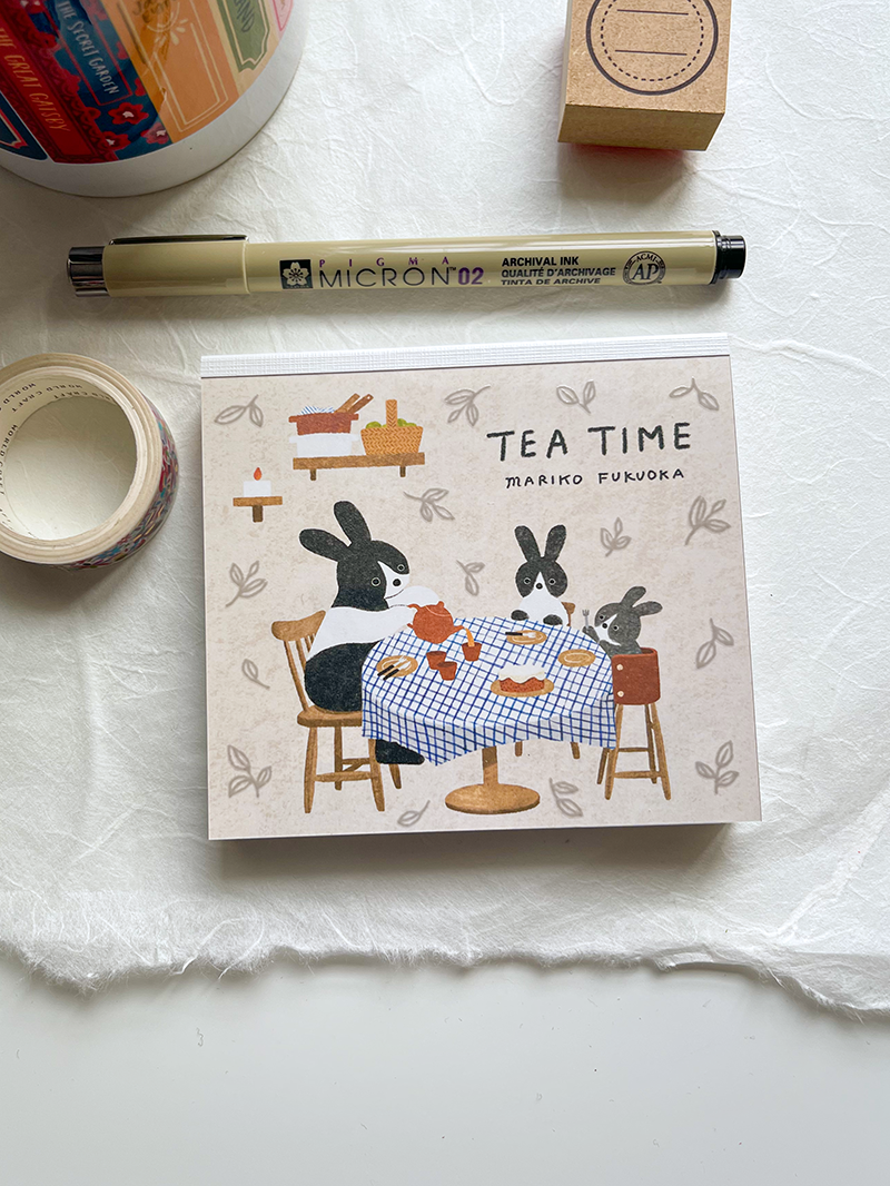 Tea Time Square Memo Pad
