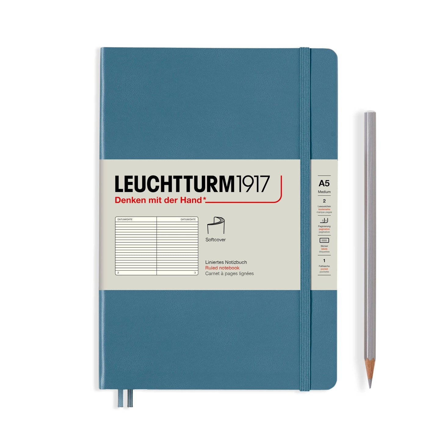 A5 Notebook Softcover Medium - Stone Blue