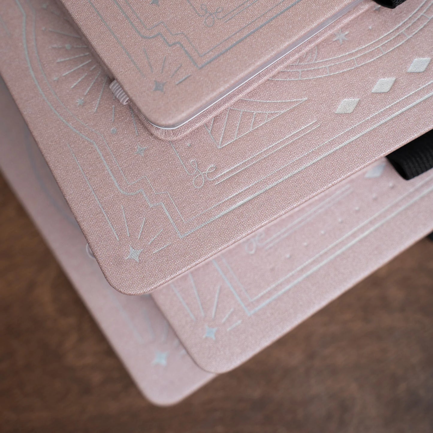 Archer and Olive Wonderstruck Shimmer A5 Dot Grid Notebook Moon Cover in Pink