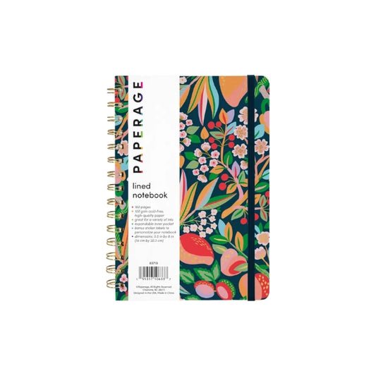 Cherry Blossom Fruit Hardcover Spiral Lined Journal Notebook