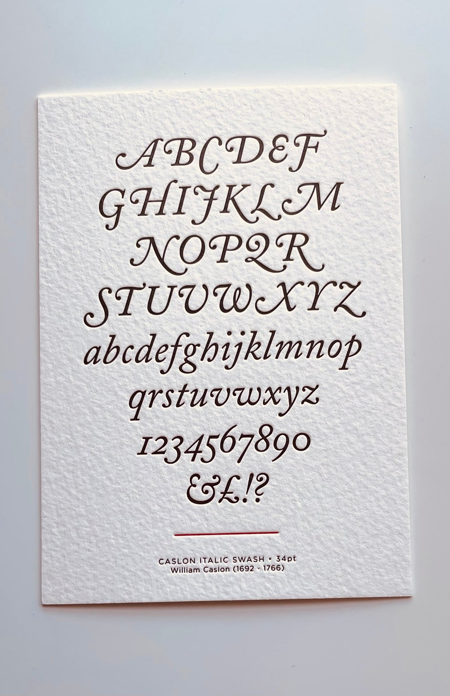 Letterpress Typographic Postcard/Print