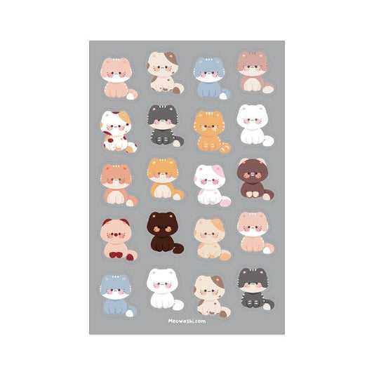 Chubby Cats Vinyl Sticker Sheet