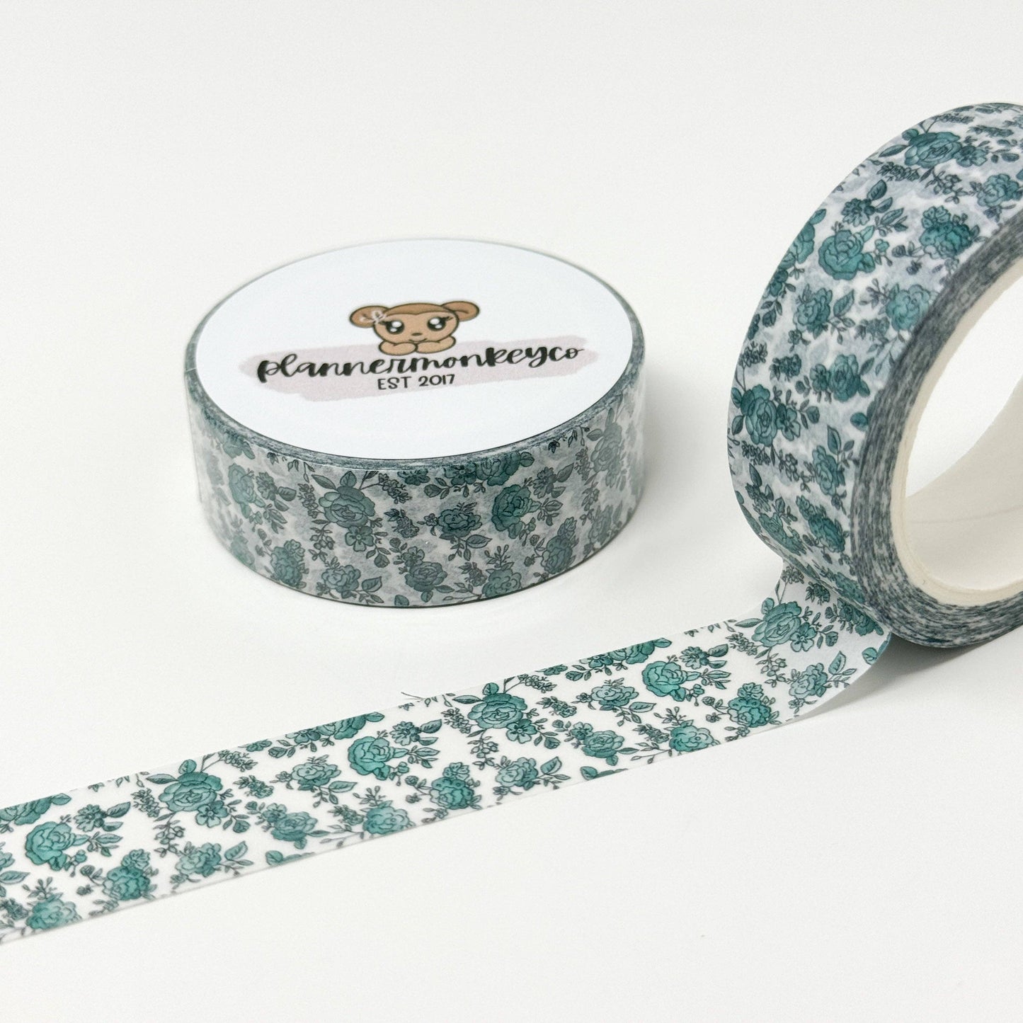 Teal Peonies Washi Tape | 15MM